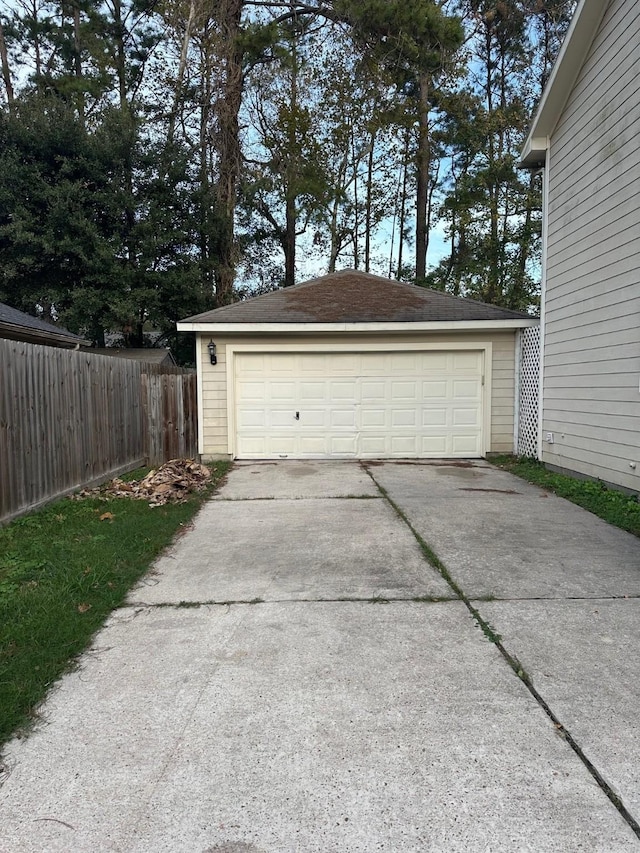 view of garage