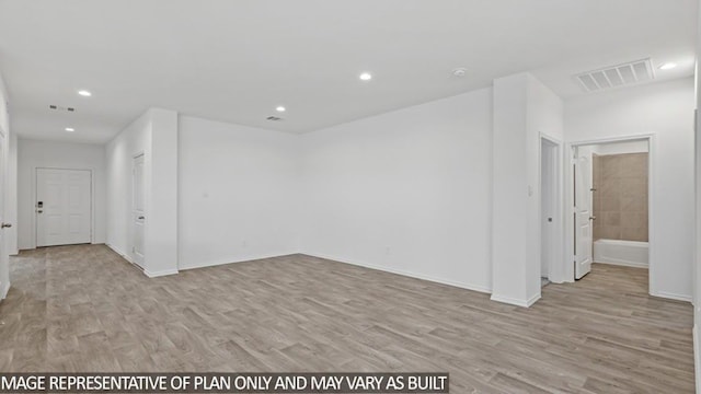 empty room featuring light wood-type flooring