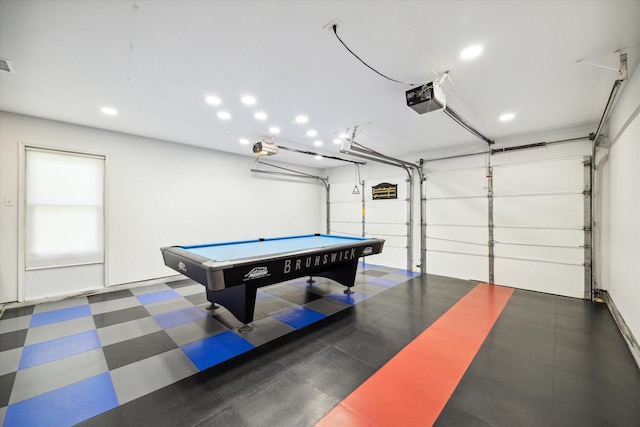 game room featuring pool table