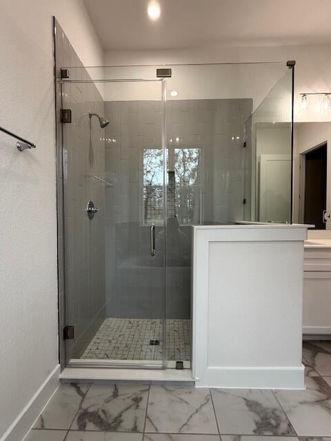 bathroom with walk in shower