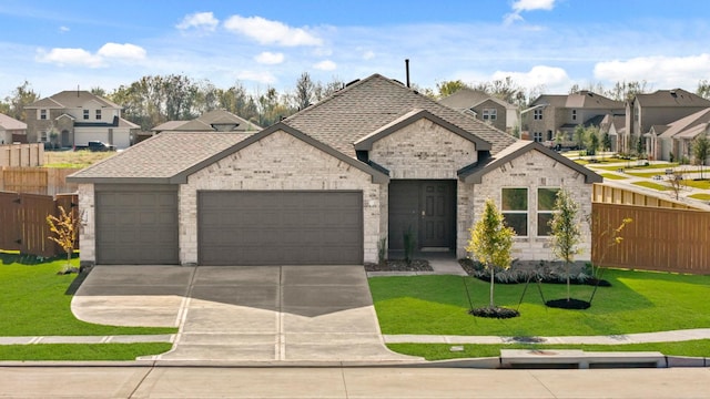 view of front of home with a garage and a front yard