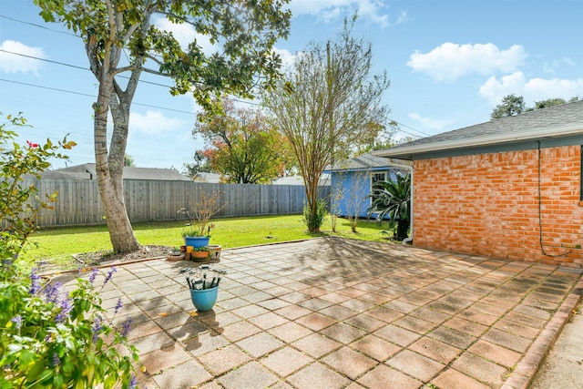 view of patio with a fenced backyard