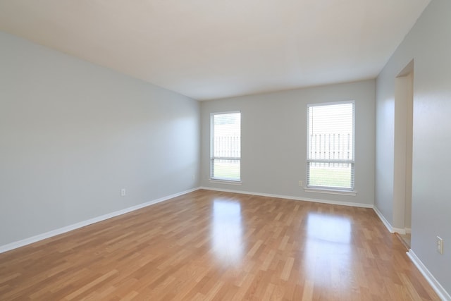 empty room featuring light wood-type flooring