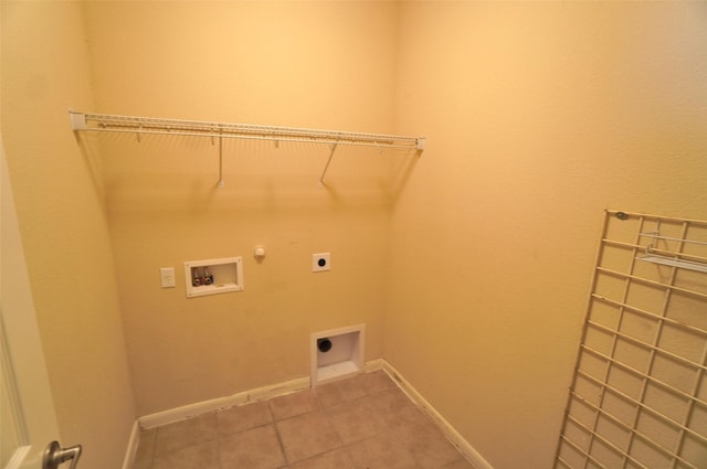 laundry room with tile patterned floors, gas dryer hookup, washer hookup, and hookup for an electric dryer