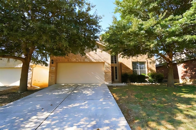 view of front of house with a garage