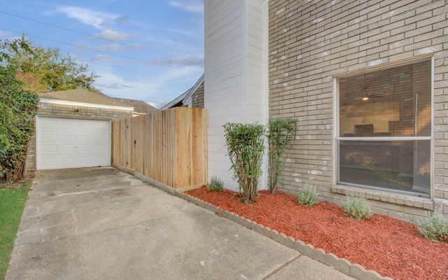 view of home's exterior with a garage