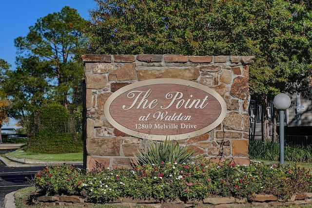 view of community sign