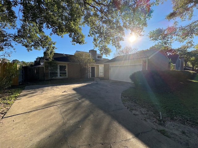 view of front facade with a garage