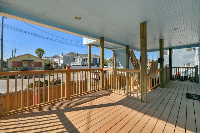 deck with a porch