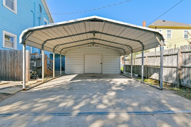 view of car parking featuring a carport