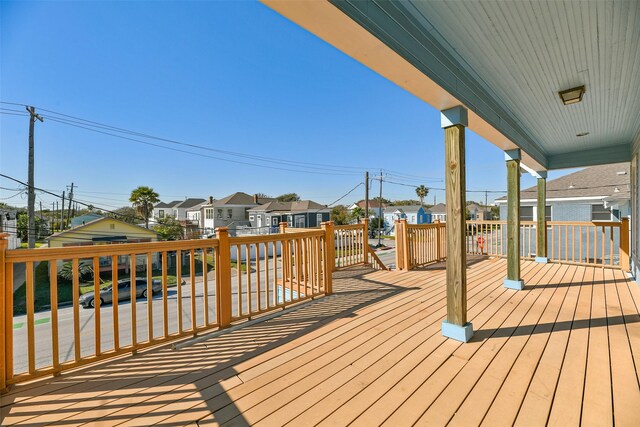 wooden deck featuring a porch