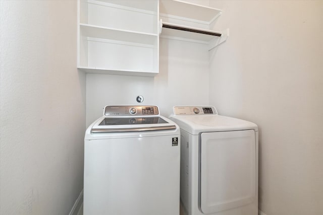 laundry area featuring washer and dryer