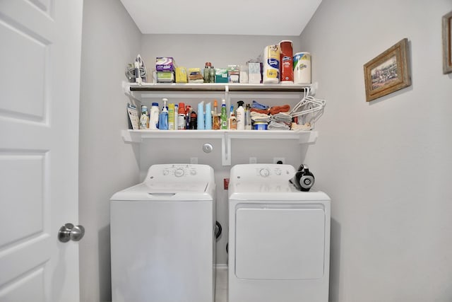 laundry area featuring washer and dryer