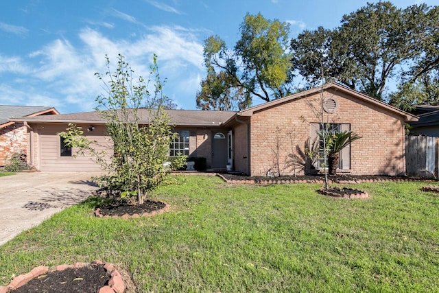 ranch-style house with a front yard