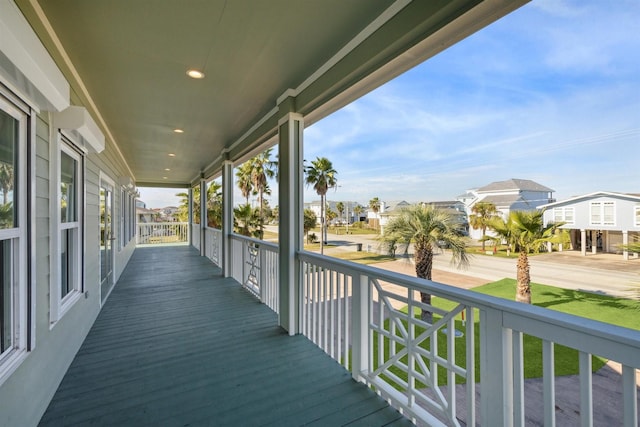 deck with covered porch