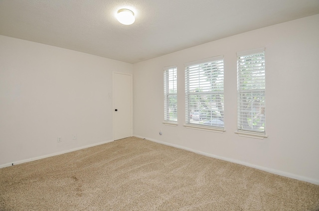 empty room with carpet and a textured ceiling