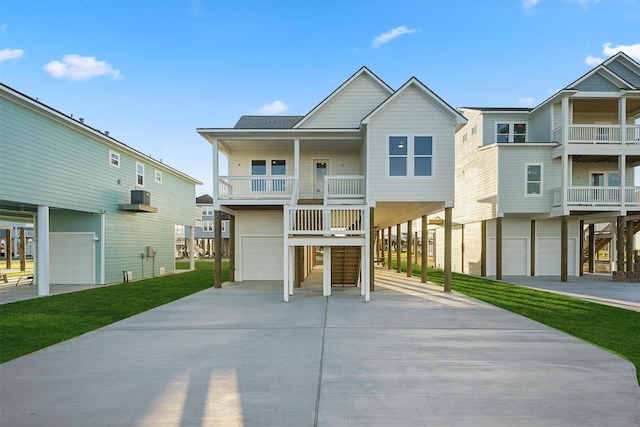 coastal inspired home with a carport