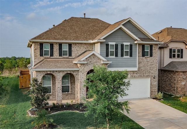 view of front of property featuring a garage