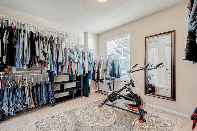 spacious closet with carpet floors