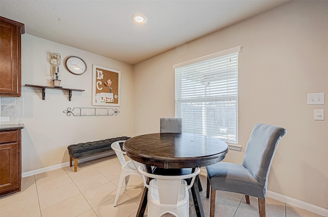 view of tiled dining space