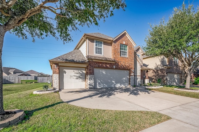 front of property featuring a garage and a front lawn