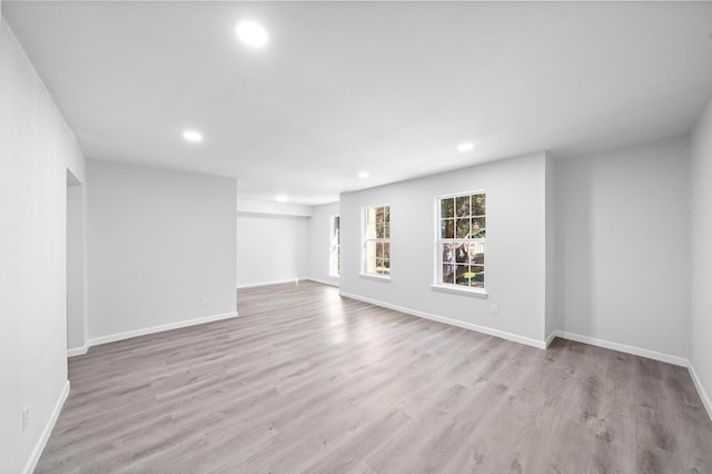 empty room featuring light wood-type flooring