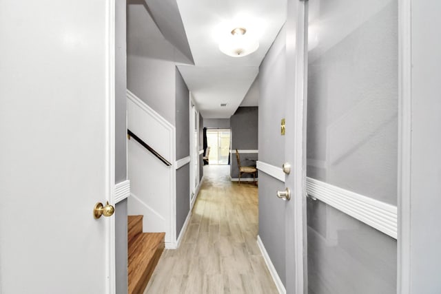 hall featuring light hardwood / wood-style floors