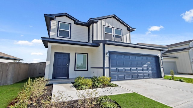 view of front of home with a garage