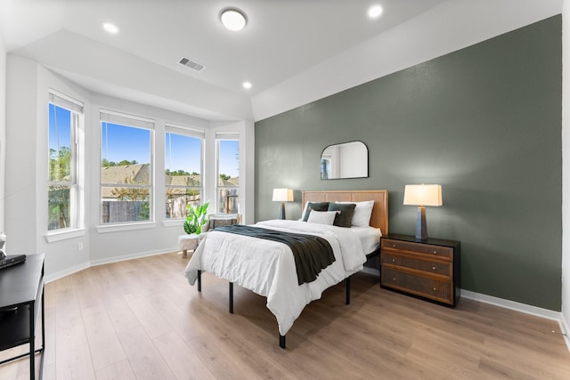 bedroom featuring light hardwood / wood-style floors