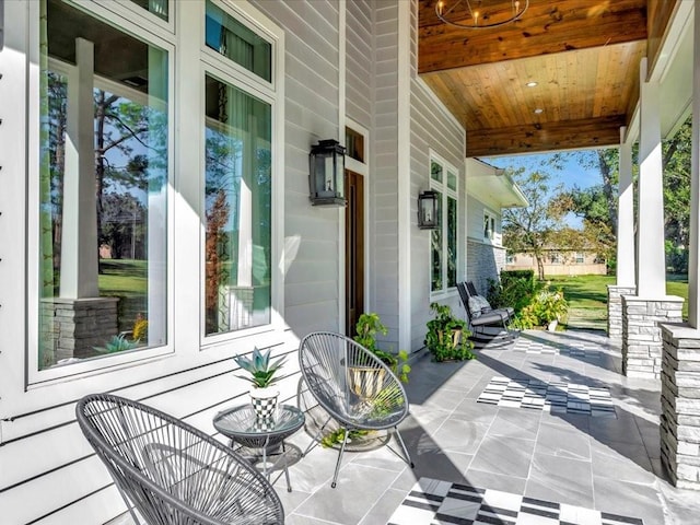 view of patio / terrace featuring covered porch