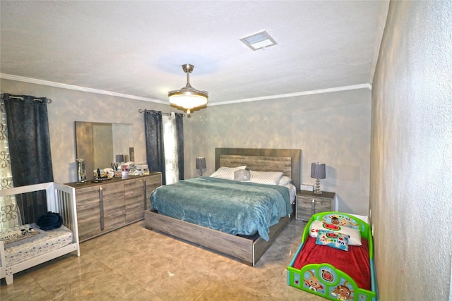 bedroom featuring ornamental molding