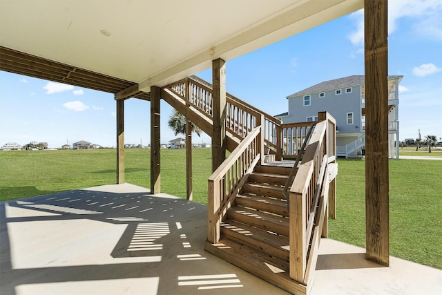 4003 Mitote Dr, Galveston, TX 77554 - view of patio featuring stairway