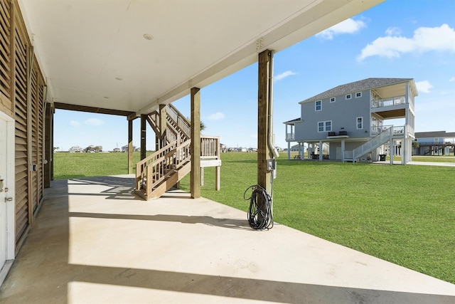 4003 Mitote Dr, Galveston, TX 77554 - view of patio with stairs