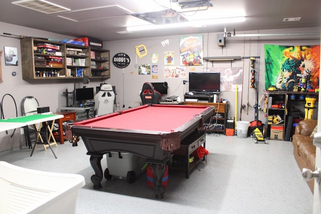 recreation room featuring billiards