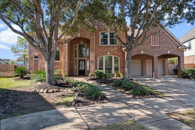 view of front of house with a garage