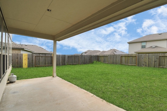 view of yard with a patio area