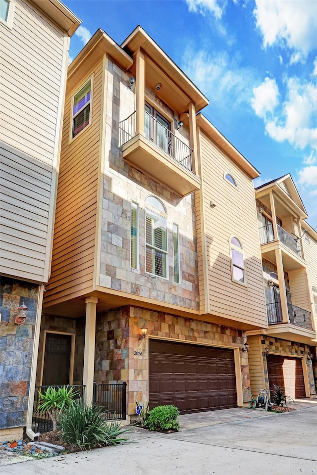 view of property with a garage