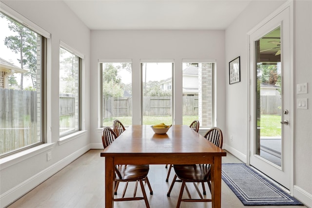 sunroom with a healthy amount of sunlight