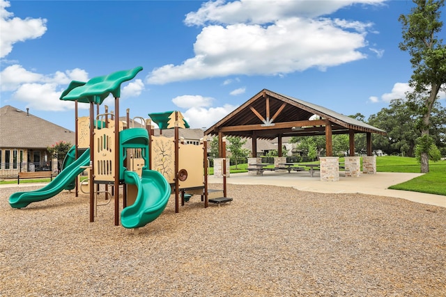 view of playground featuring a gazebo