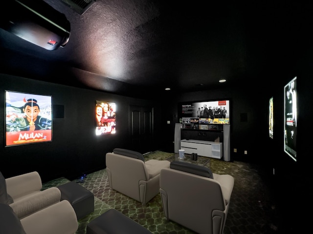 view of carpeted cinema room