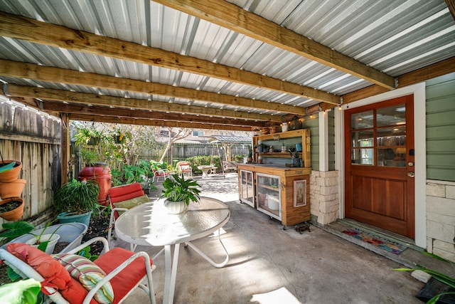 view of patio / terrace with exterior kitchen