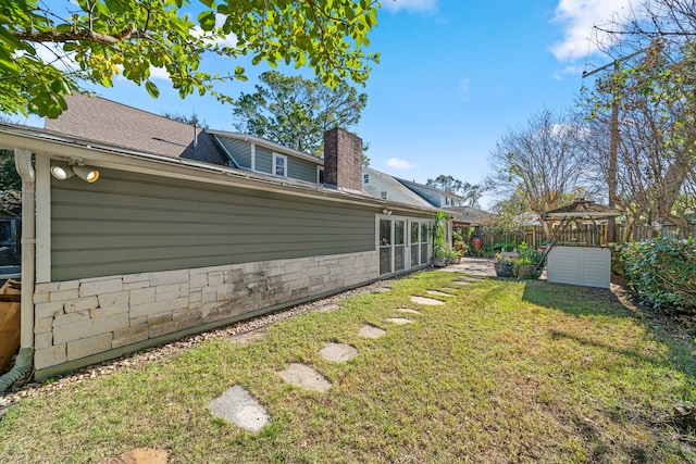 view of yard with a gazebo