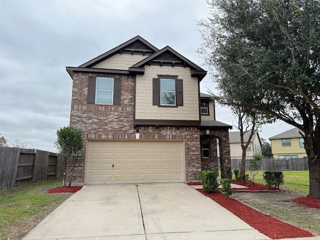 view of front of home with a garage