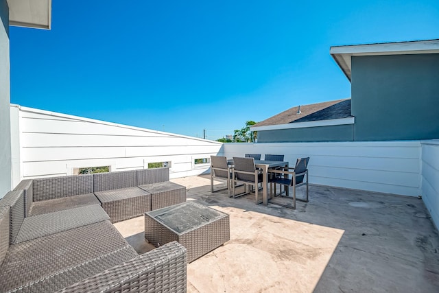 view of patio featuring an outdoor hangout area