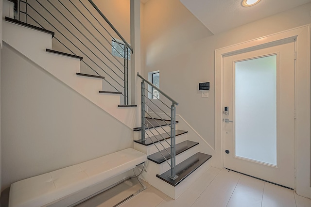 view of tiled entrance foyer