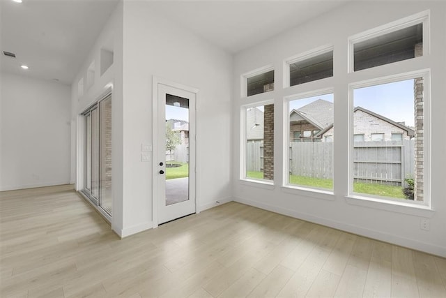 doorway featuring light hardwood / wood-style floors and a healthy amount of sunlight