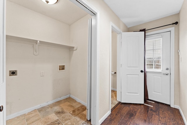 laundry area featuring hookup for an electric dryer and hookup for a washing machine