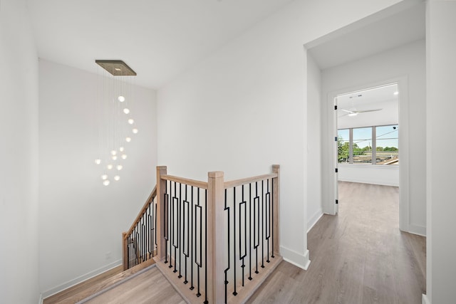 hall featuring light hardwood / wood-style flooring