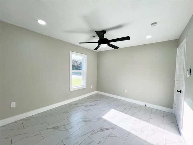 empty room with ceiling fan