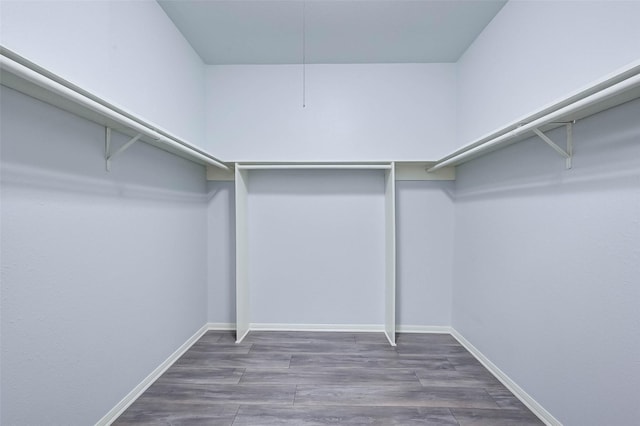 walk in closet featuring dark hardwood / wood-style flooring